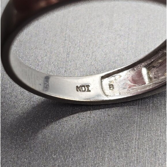 10k White Gold Diamond Channel Set Band Ring Size 10.25 NDI Signed Natural 4.05g - Picture 8 of 14